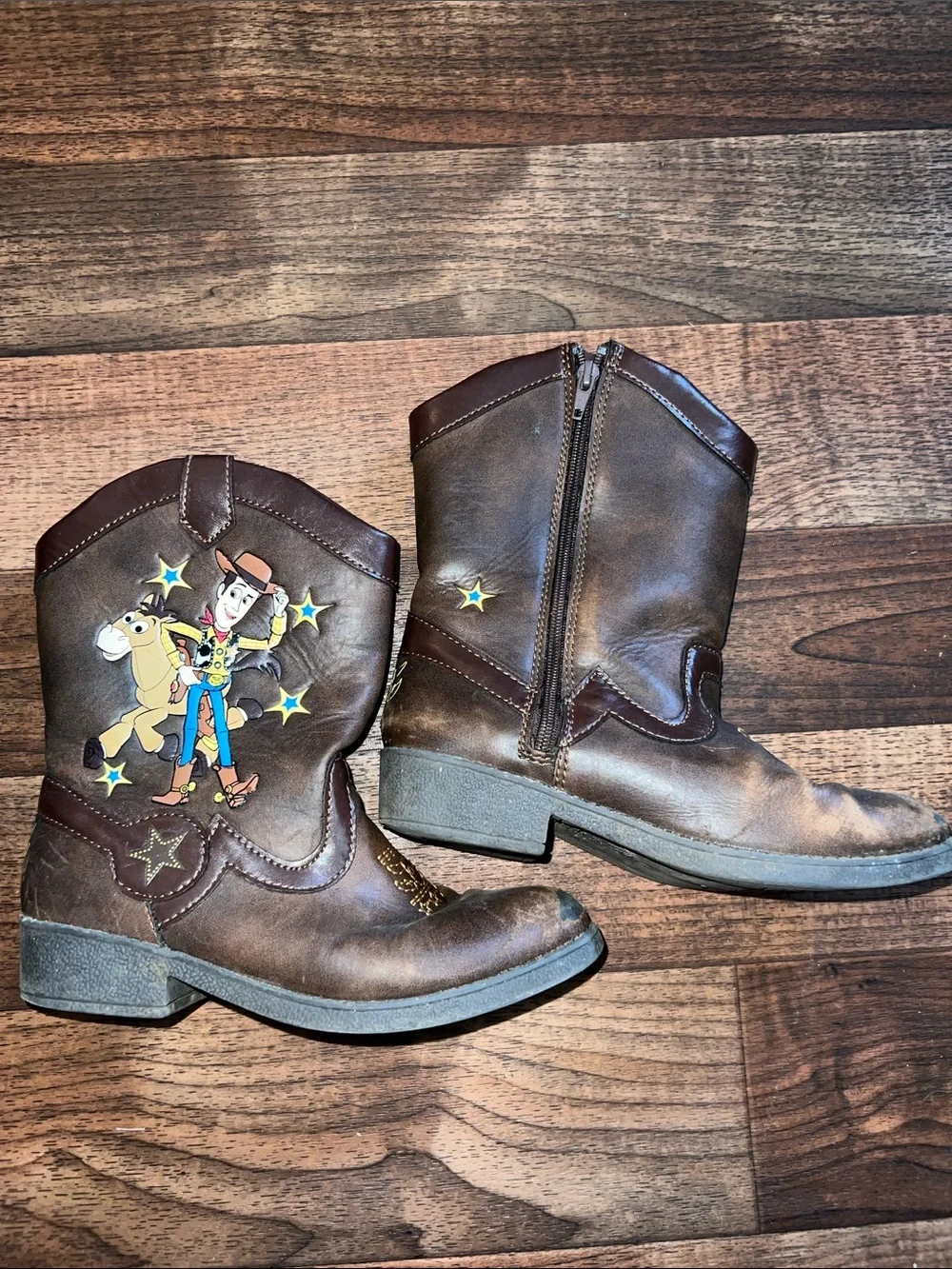 Disney Brown Kids Cowboy Boots with Woody Graphic